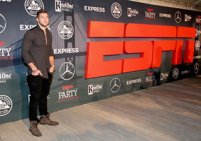 SAN FRANCISCO, CA - FEBRUARY 05: NFL player Tim Tebow attends ESPN The Party on February 5, 2016 in San Francisco, California. (Photo by Robin Marchant/Getty Images for ESPN)